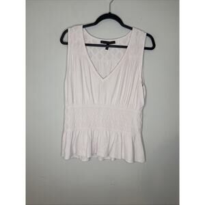 White House Black Market Light Pink Sleeveless Top W/ruching At Waist Size L